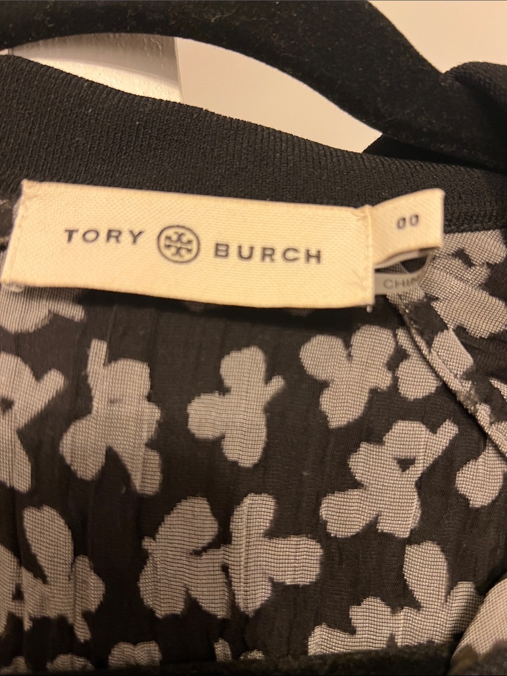 Tory Burch Black Dress with Cream Floral Print - Picture 3 of 4
